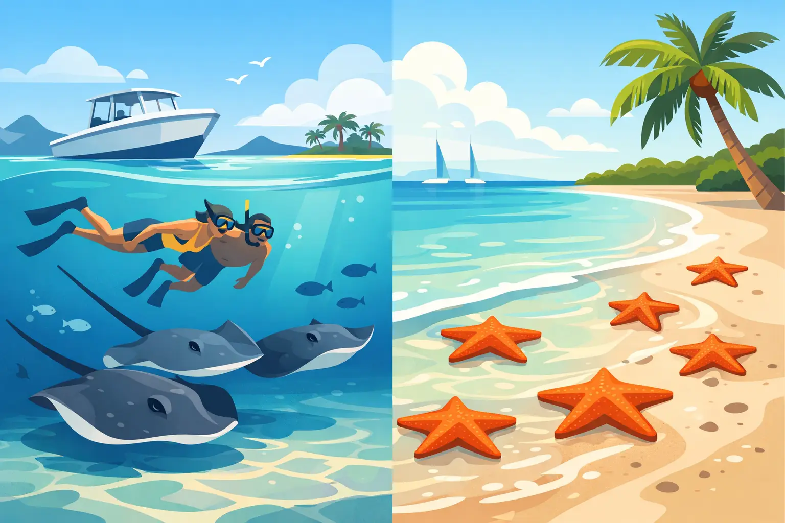 Stingray City vs Starfish Point
